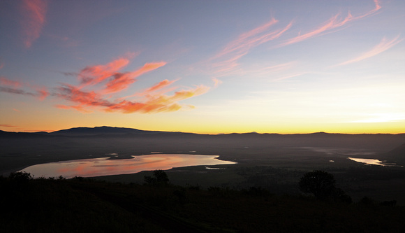 Sunrise over the Ngorongoro Crater.